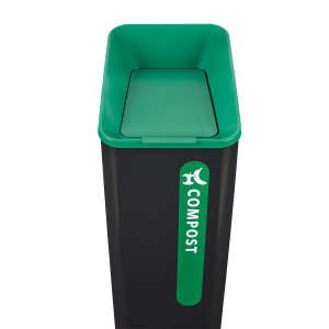 Rubbermaid Commercial, Sustain, Compost, 15 gal, Powder-coated Steel, Green, Rectangle, Receptacle