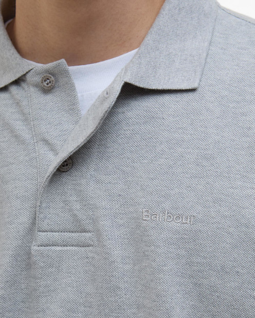 Hexham Oversized Polo Shirt Grey Marl