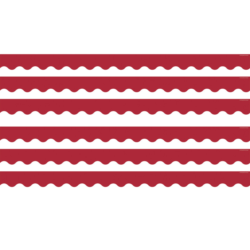 Cranberry Red Scalloped Border Trim, 35 Feet Per Pack, 6 Packs
