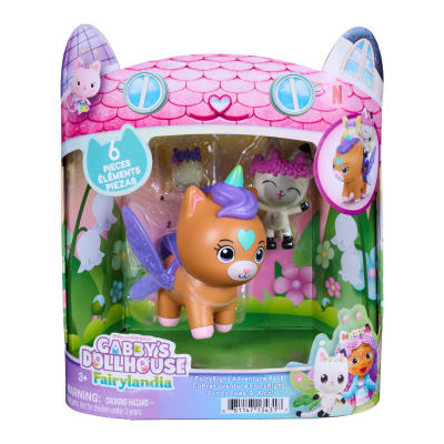 DreamWorks Gabby's Dollhouse Fairylandia Pandy Paws & Kico Fairyflight Adventure Pack with 3 Toy Figures, Wearable Wings and Crowns, Pretend Play Toys for Kids, Ages 3+