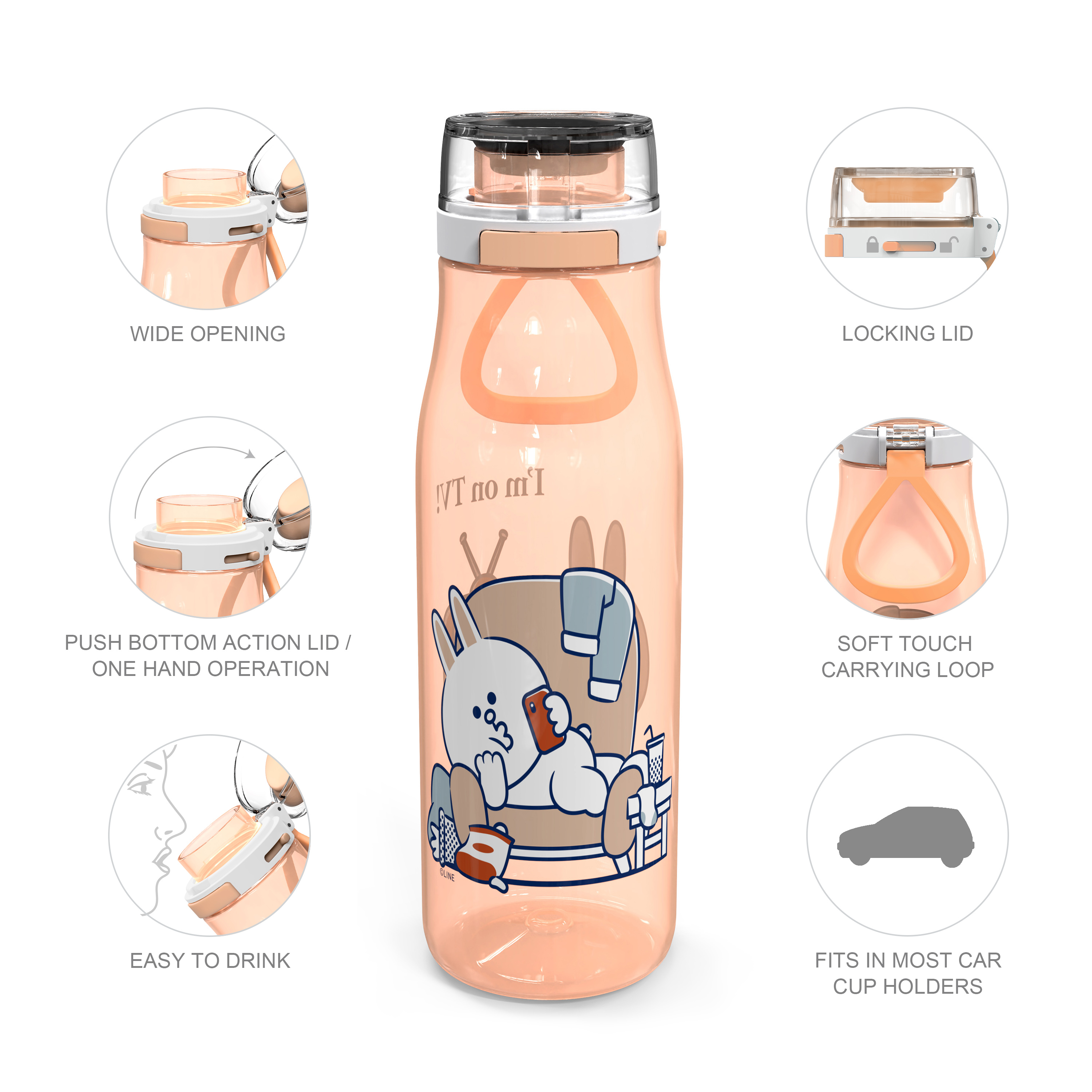 Line Friends 25 ounce Water Bottle, Conny and Sally slideshow image 6 Line Friends 25 ounce Water Bottle, Conny and Sally slideshow image 6