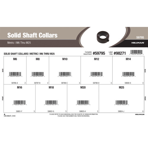 Metric Solid Shaft Collars Assortment