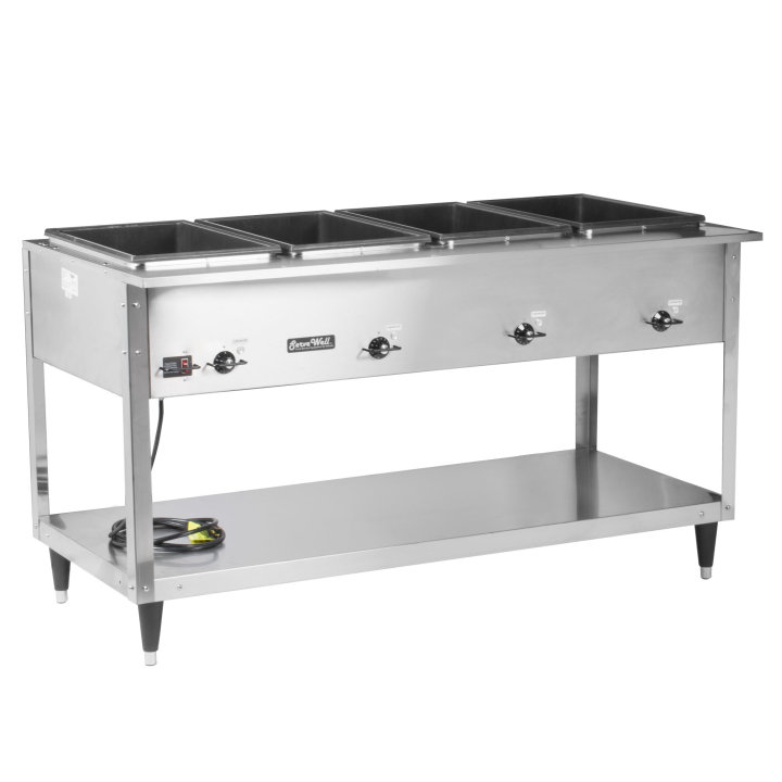 120-volt 1920-watt four-well Servewell® SL streamlined stainless steel hot-food table