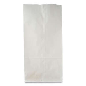 BAGGW2500, General, Grocery Paper Bags, 30 lb Capacity, #2, 4.31" x 2.44" x 7.88", White