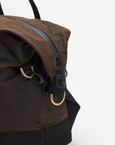 Field Waxed Holdall Olive-Black