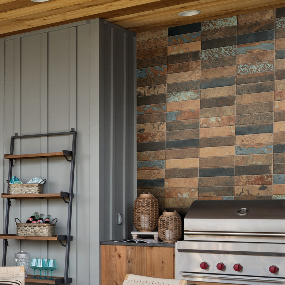 Maheno Brick Mix 2-3/8 in. x 9-3/4 in. Porcelain Floor and Wall Tile