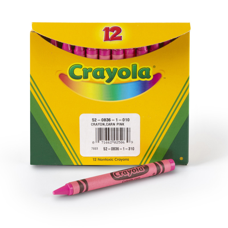 Bulk Crayons, Regular Size, Carnation Pink, 12 Count