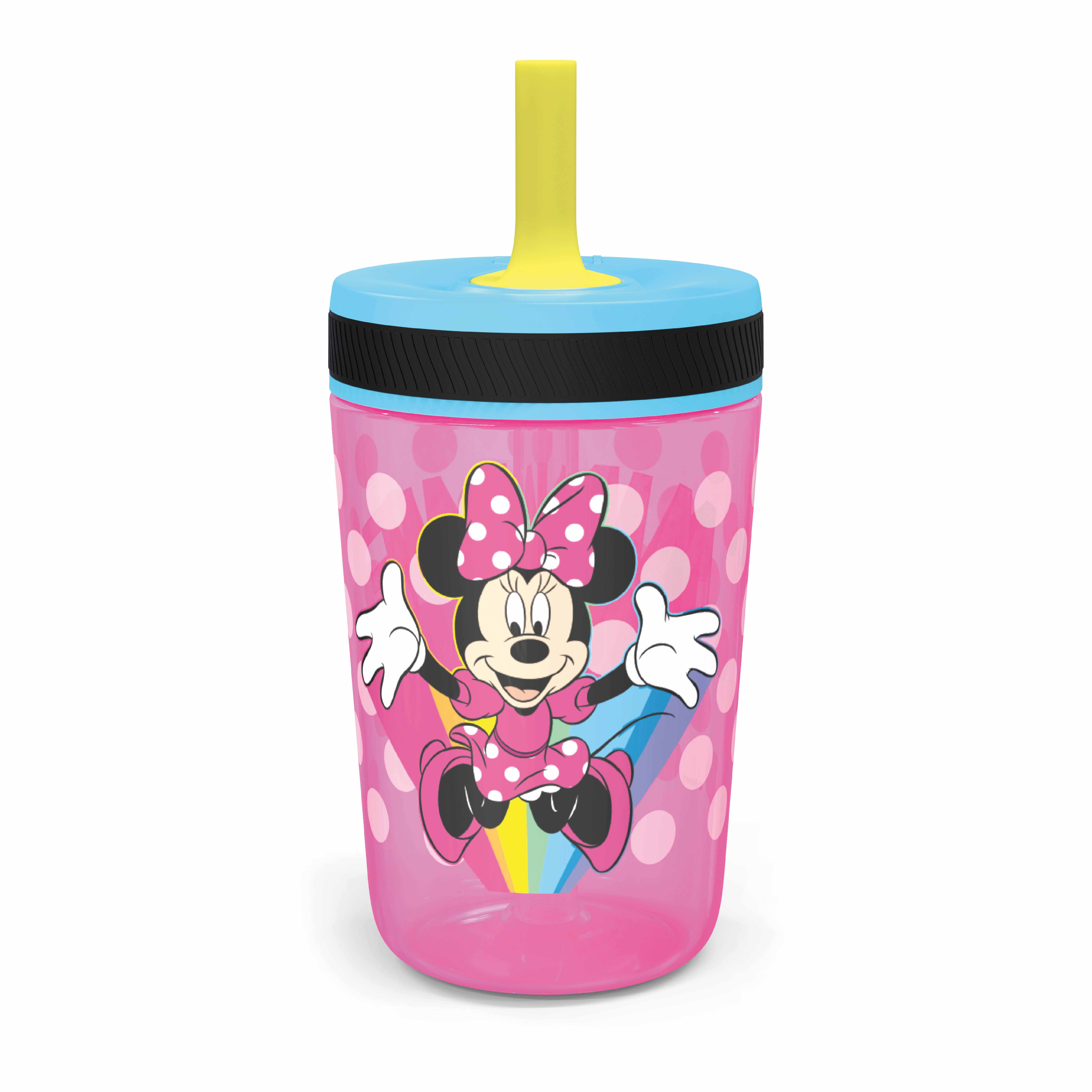 Disney 15  ounce Plastic Tumbler with Lid and Straw, Minnie Mouse, 2-piece set slideshow image 3