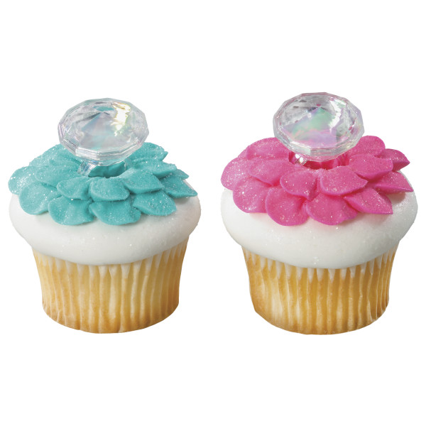Iridescent Diamond Cupcake Rings