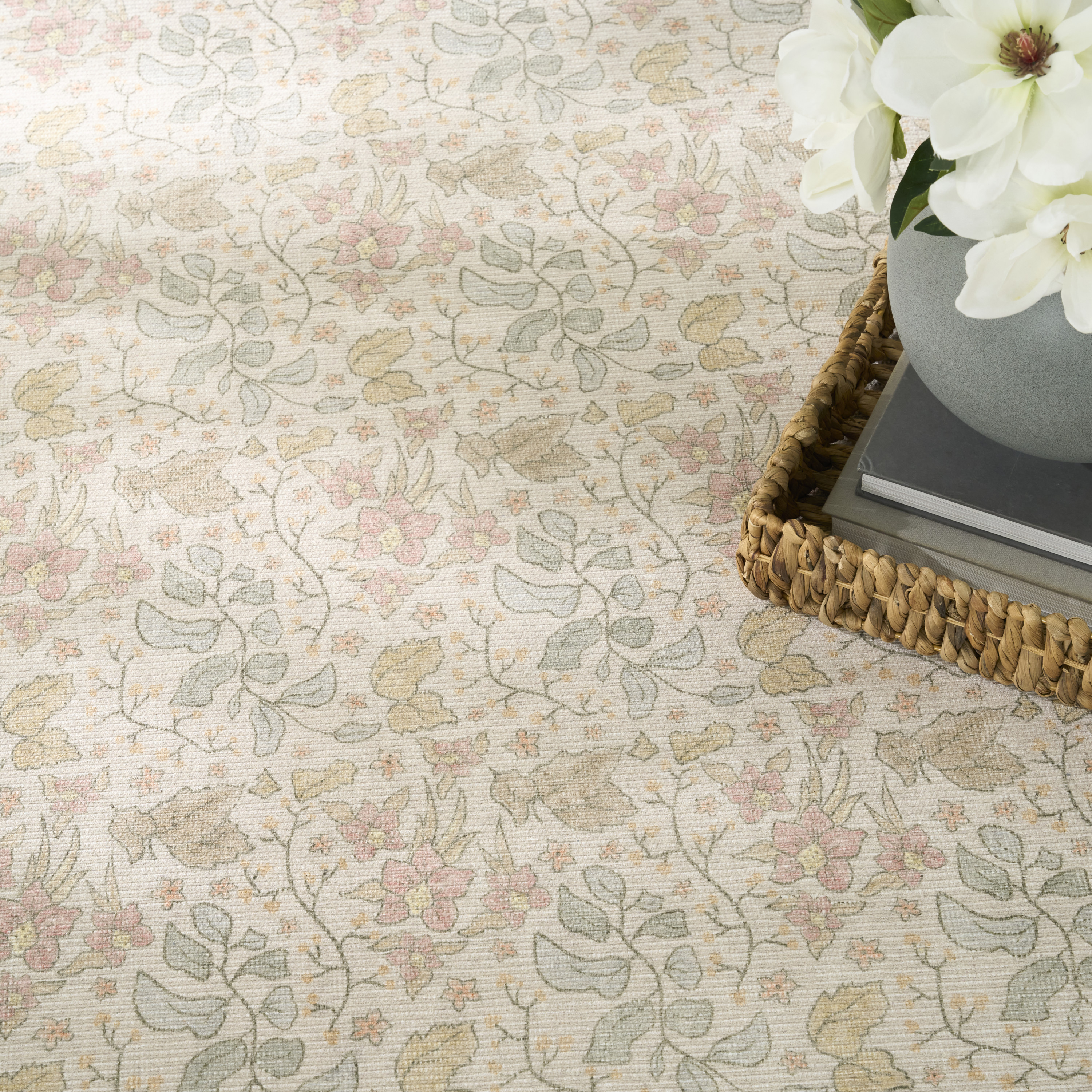 Nourison Botanical Washables 5' x 7' Beige Multicolor Farmhouse Indoor Rug
