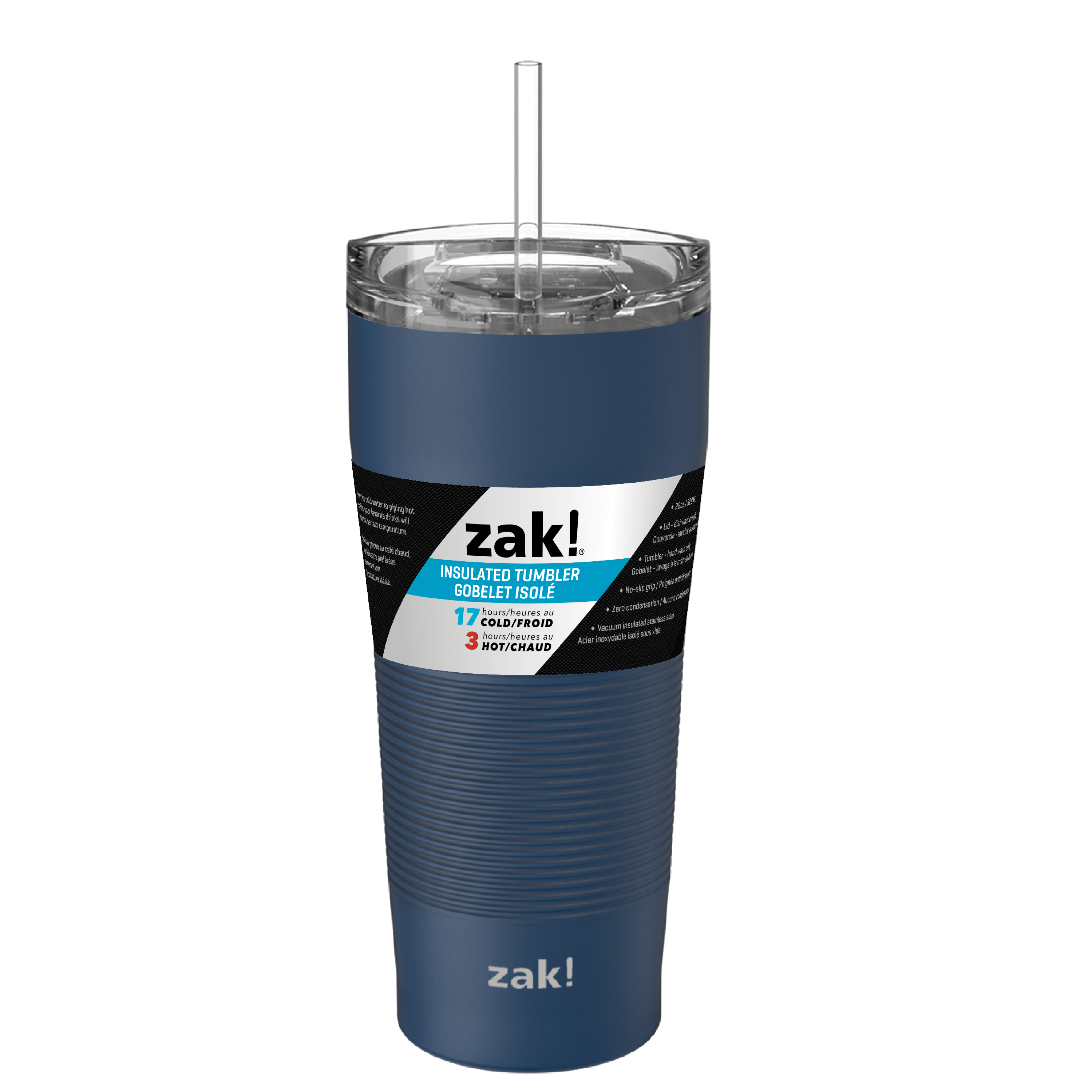 Zak Hydration 28 ounce Stainless Steel Vacuum Insulated Tumbler with Straw, Arctic Blue slideshow image 1 Zak Hydration 28 ounce Stainless Steel Vacuum Insulated Tumbler with Straw, Arctic Blue slideshow image 1