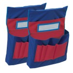 Pacon&reg; Chair Storage Pocket Chart, Blue & Red, 18-1/2"H x 14-1/2"W x 2-1/2"D, Pack of 2 PAC20060-2