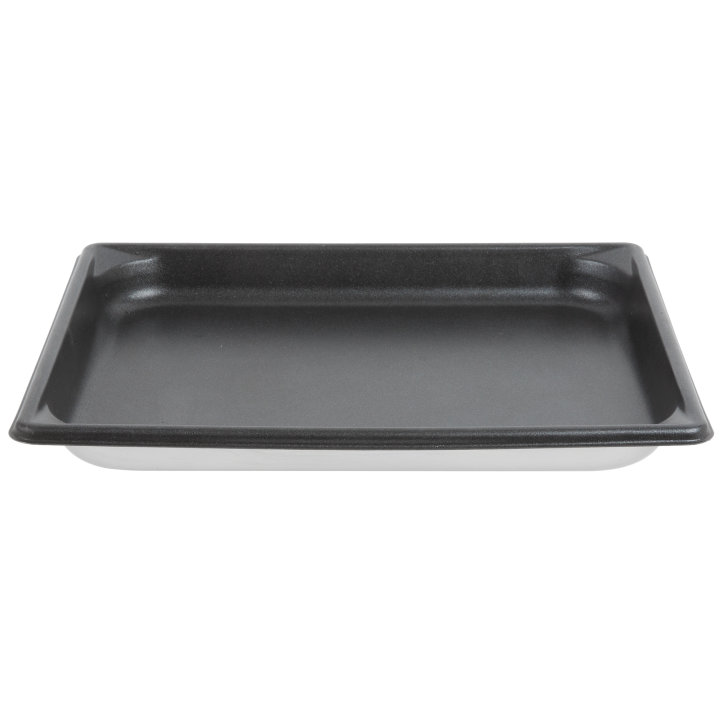 Half-size 1 ¼-inch-deep Super Pan V® stainless steel steam table pan with Steel Coat x3™ nonstick coating