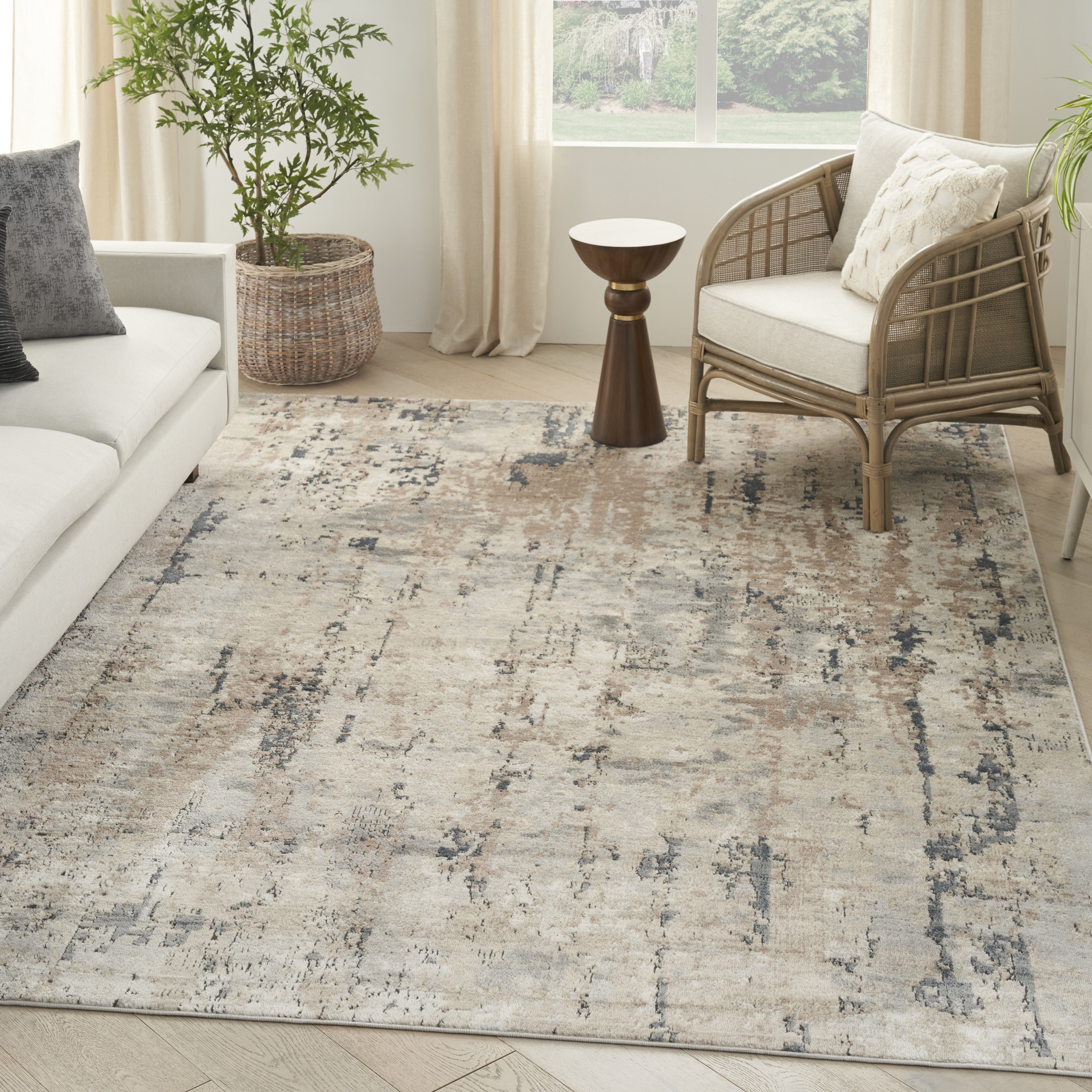 Nourison Quarry 7'10" x 9'10" Beige Grey Modern Indoor Rug