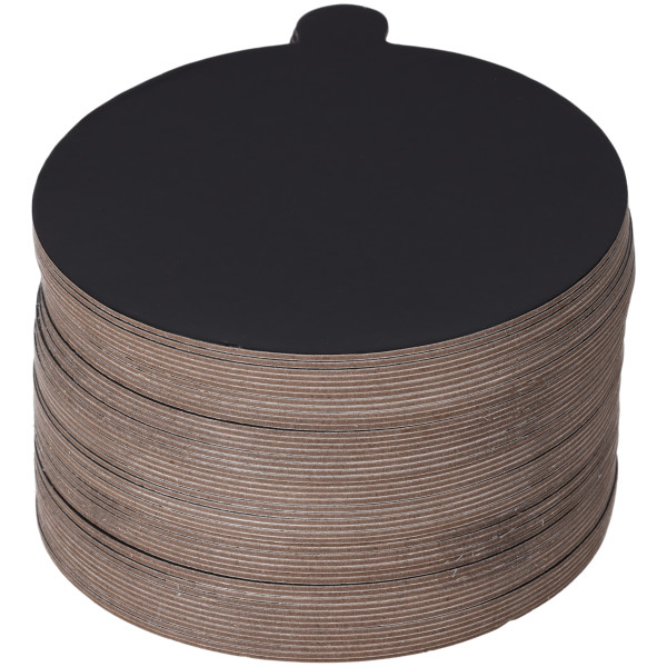 5" Round Black/Gold Reversible Waxed Corrugated Cake Board