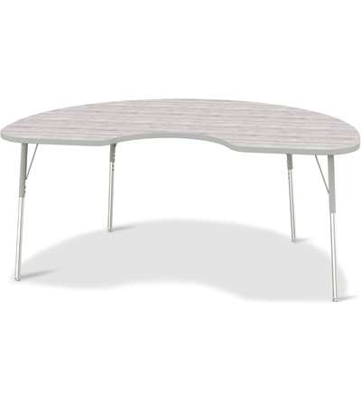 Berries® Kidney Activity Table - 48" X 72", A-height - Driftwood Gray/Gray/Gray