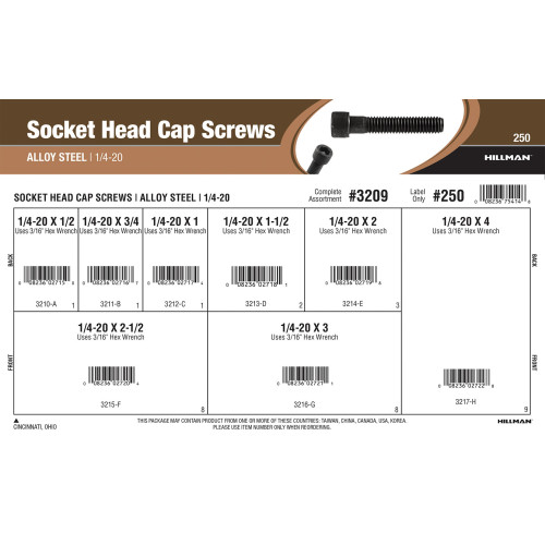 Socket-Head Cap Screws Assortment (1/4
