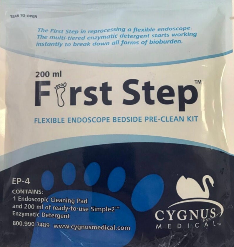 Endoscope Sponge Kit with Pre-Diluted Enzymatic Detergent First Step™ Flat For Flexible Instruments / Ready-to-Use