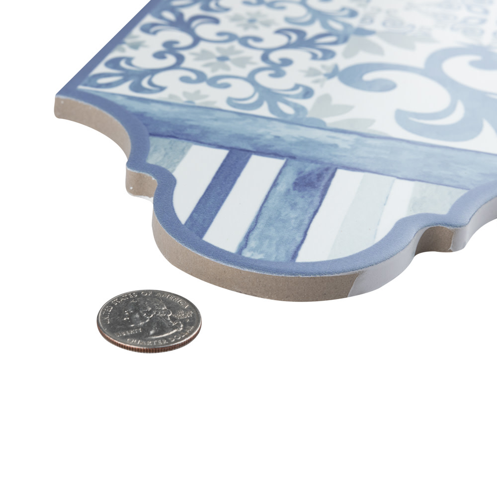 Royal Garden Provenzal Blue 6-1/4 in. x 12-3/4 in. Porcelain Floor and Wall Tile