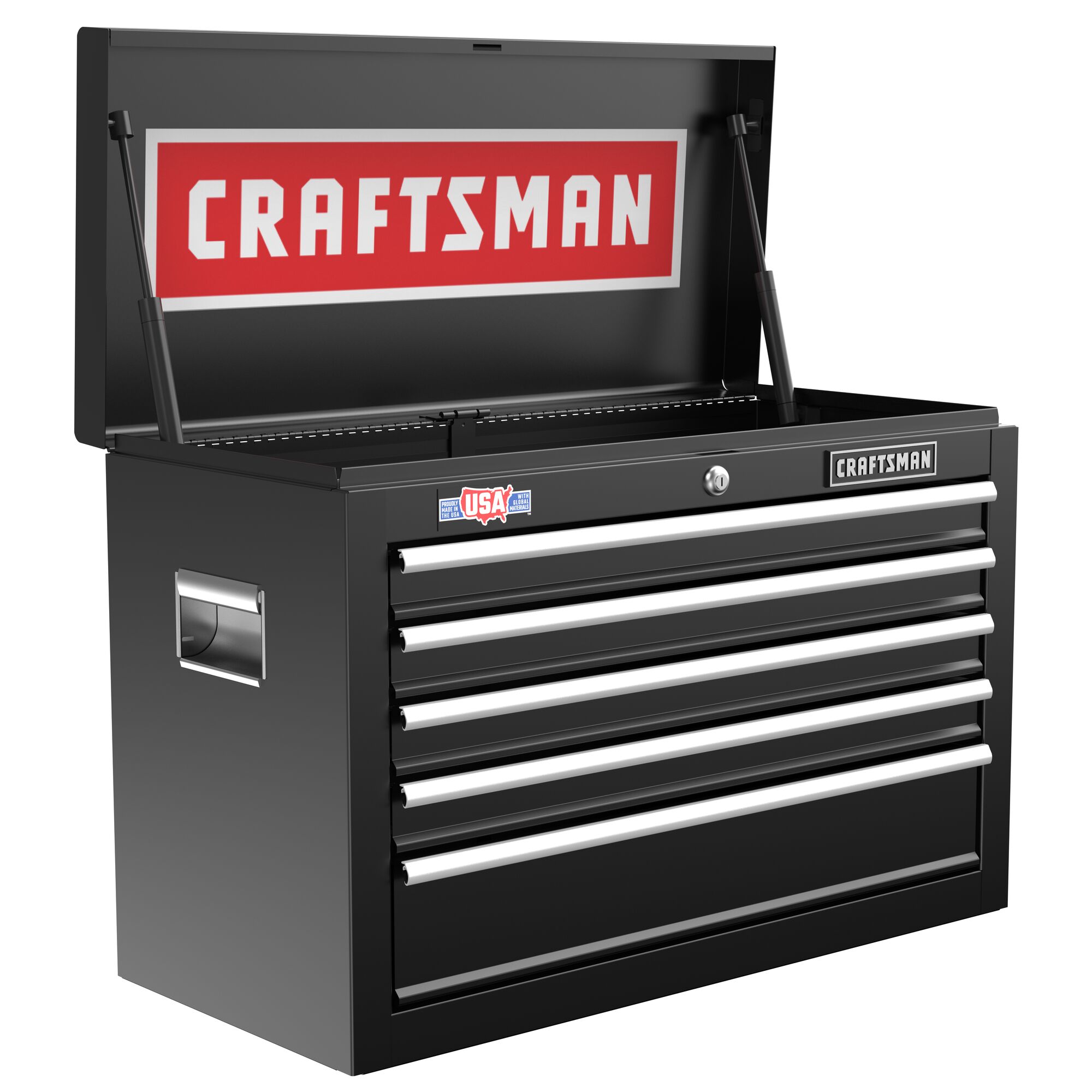 CRAFTSMAN 5 drawer chest showing 5 drawers and 3,589 cu. in. of storage space