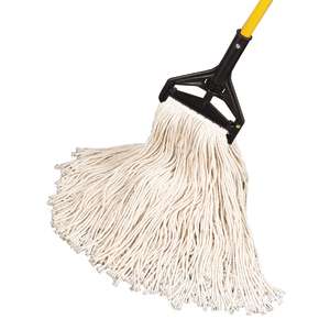 Hillyard, King Cotton Cut-End Wet Mop Head with 5" Headband, 32 oz, Natural