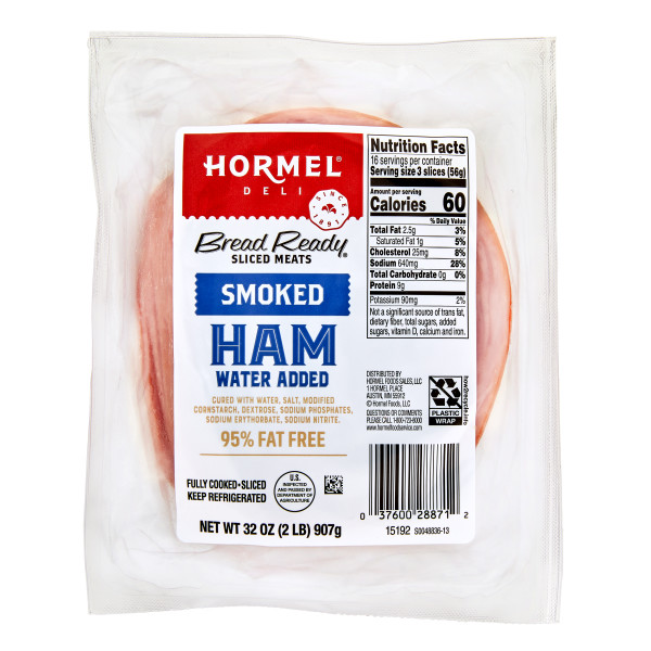 BREAD READY(r) Ham, Smoked, Water Added, .67 oz slices, 6/2 lb . C1CB - Front Center Inner Pack (Hi Res)