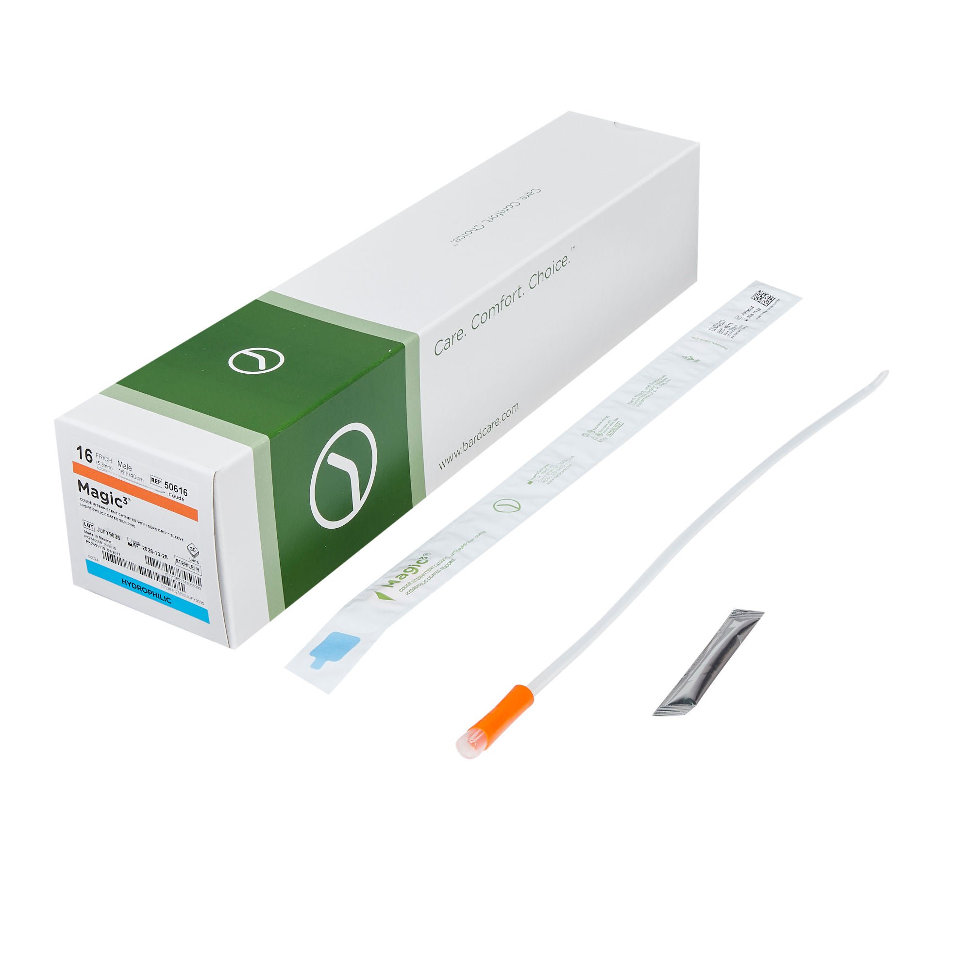 Magic3® Urethral Catheter, 16 Fr., Male, Coudé Tip