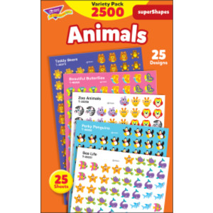 Animals superShapes Stickers Variety Pack, 2500 ct