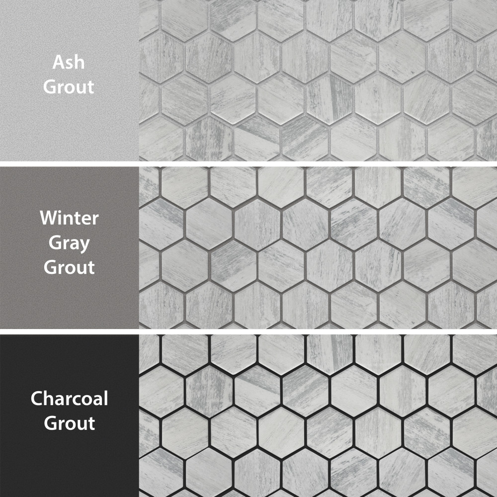 Sample – Cassis 2″ Hex White Porcelain Mosaic Tile