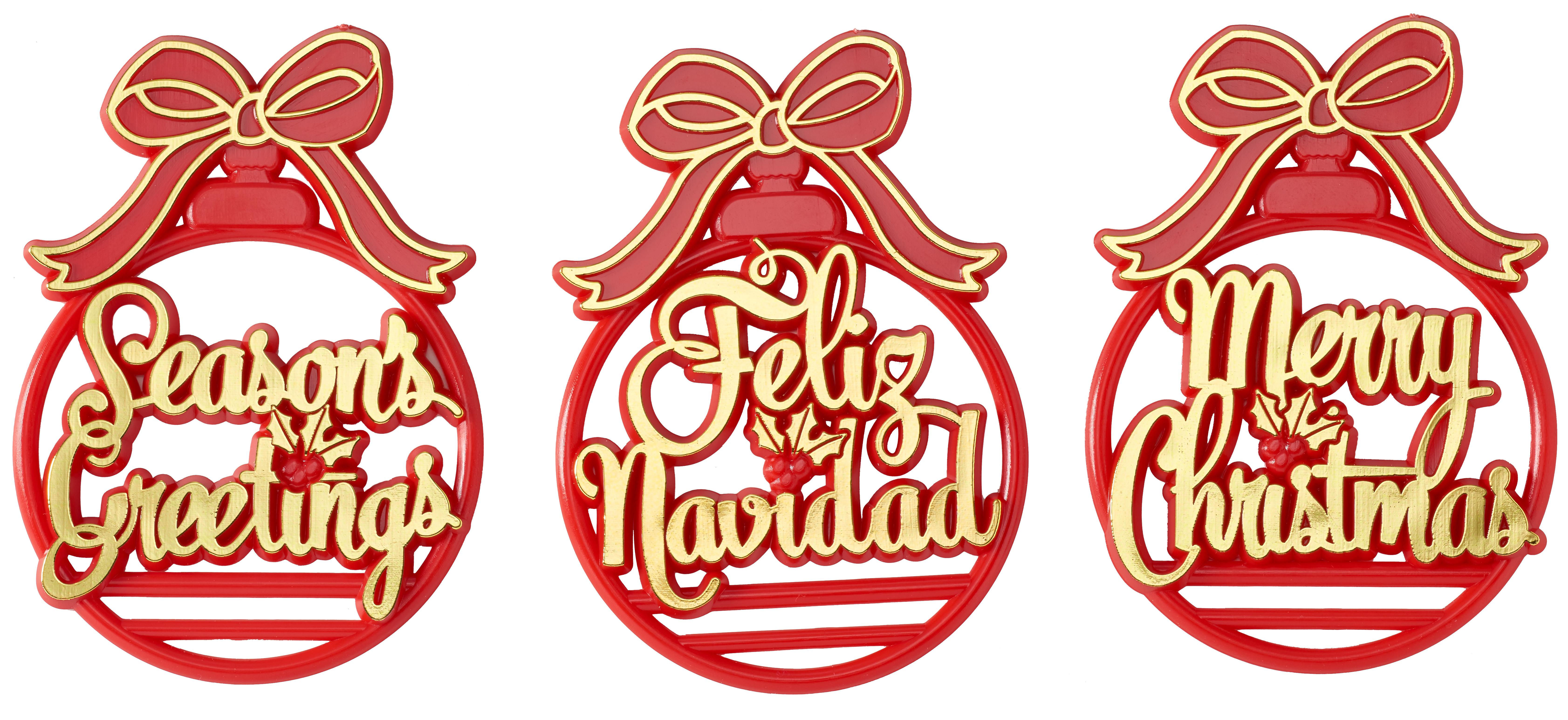 Scripts Ornament Holiday Script Ornament Layon Decorations Assortment | DecoPac