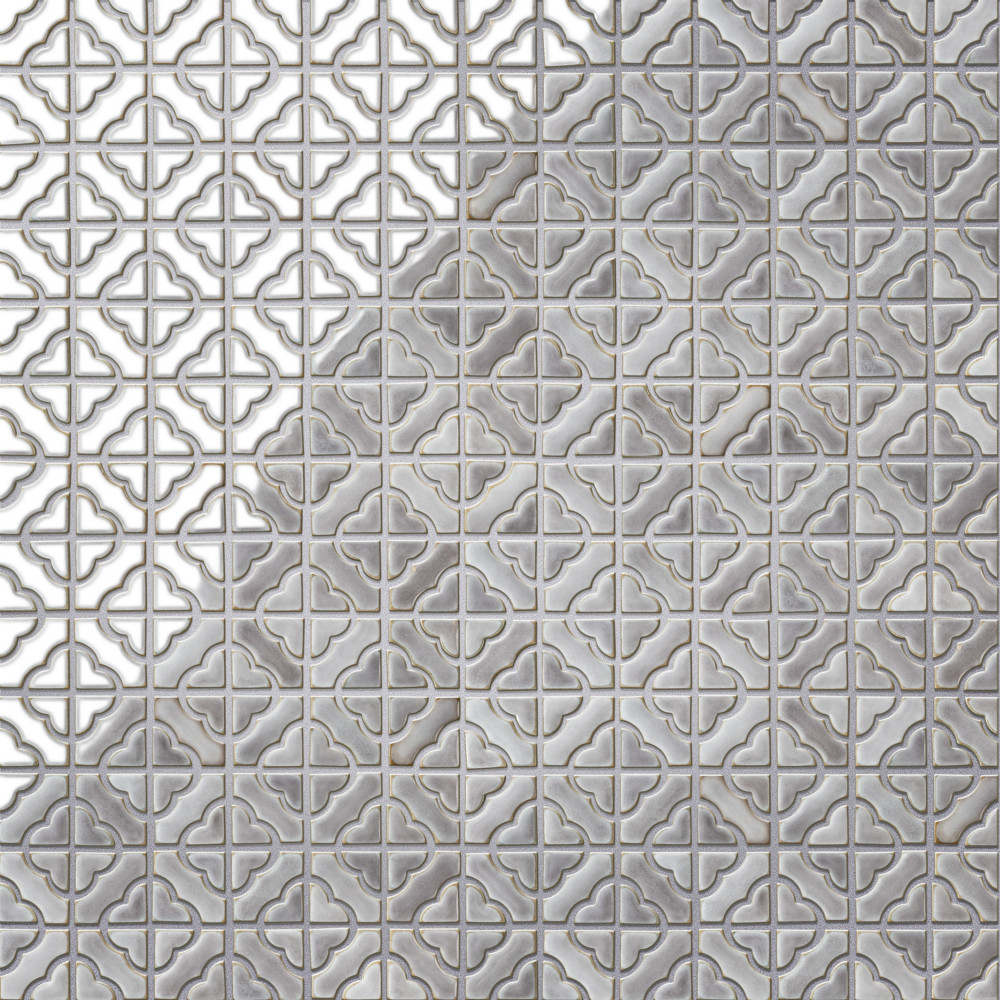 Hudson Tower Grey Eye 12 in. x 12 in. Porcelain Mosaic Tile