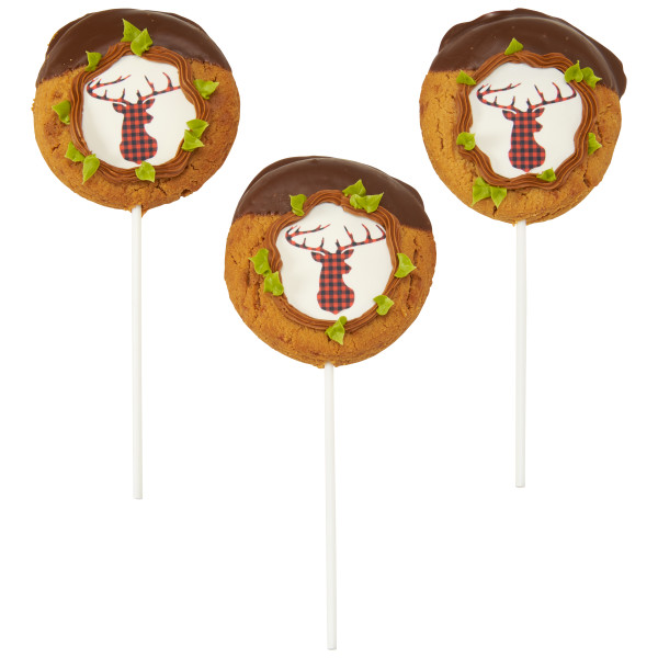Red Check Plaid Deer PhotoCake® Edible Image®