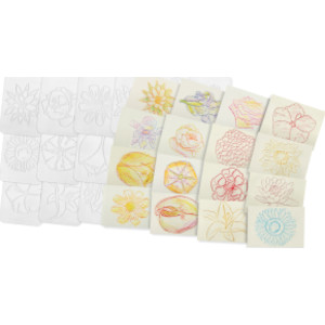 Flowers Rubbing Plates, Pack of 16