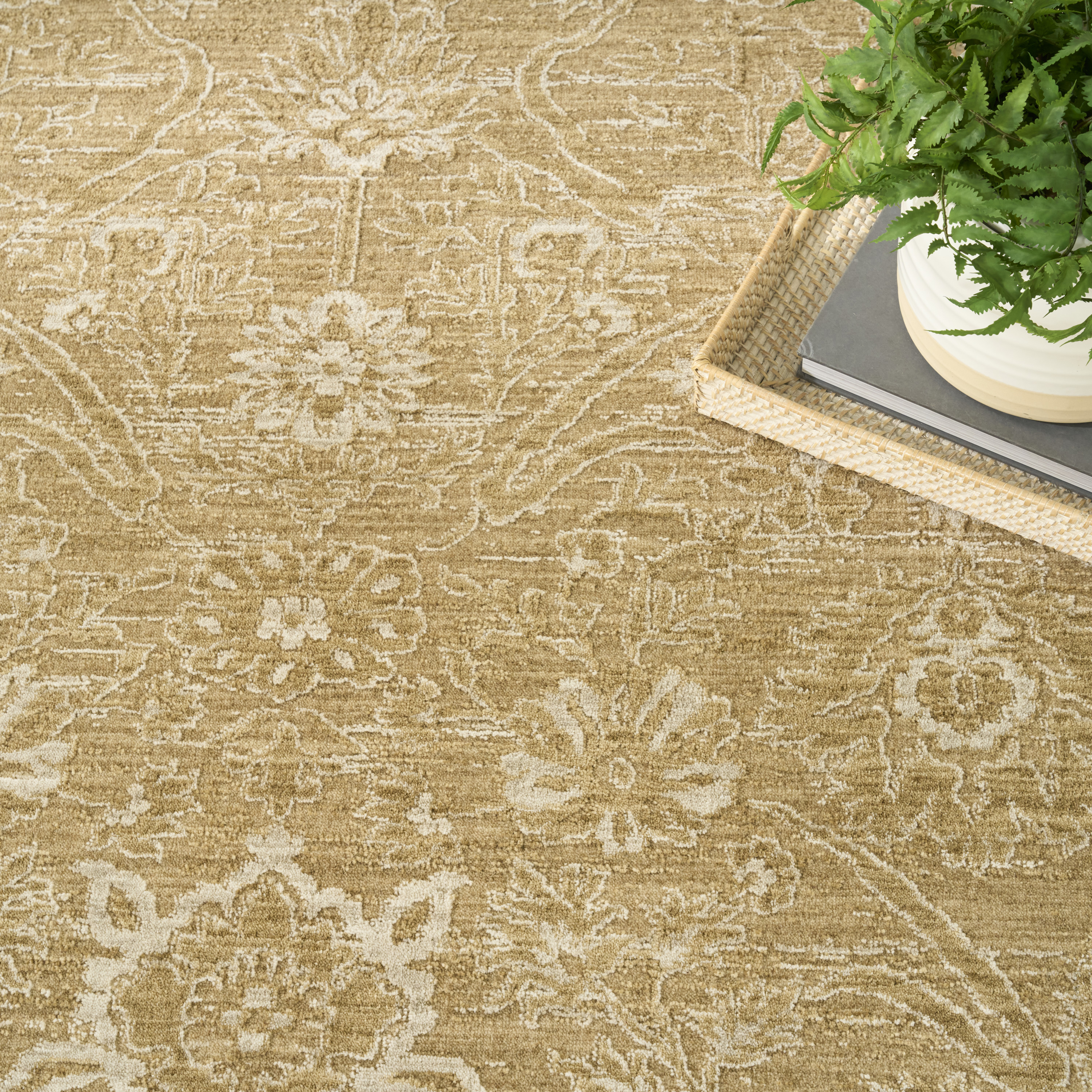 Nourison Moonlit 7'10" x 10'2" Taupe Vintage Indoor Rug