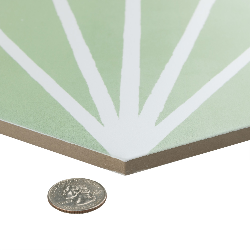 Horizon Dusk Hex Verde 7-3/4 in. x 9 in. Porcelain Floor and Wall Tile