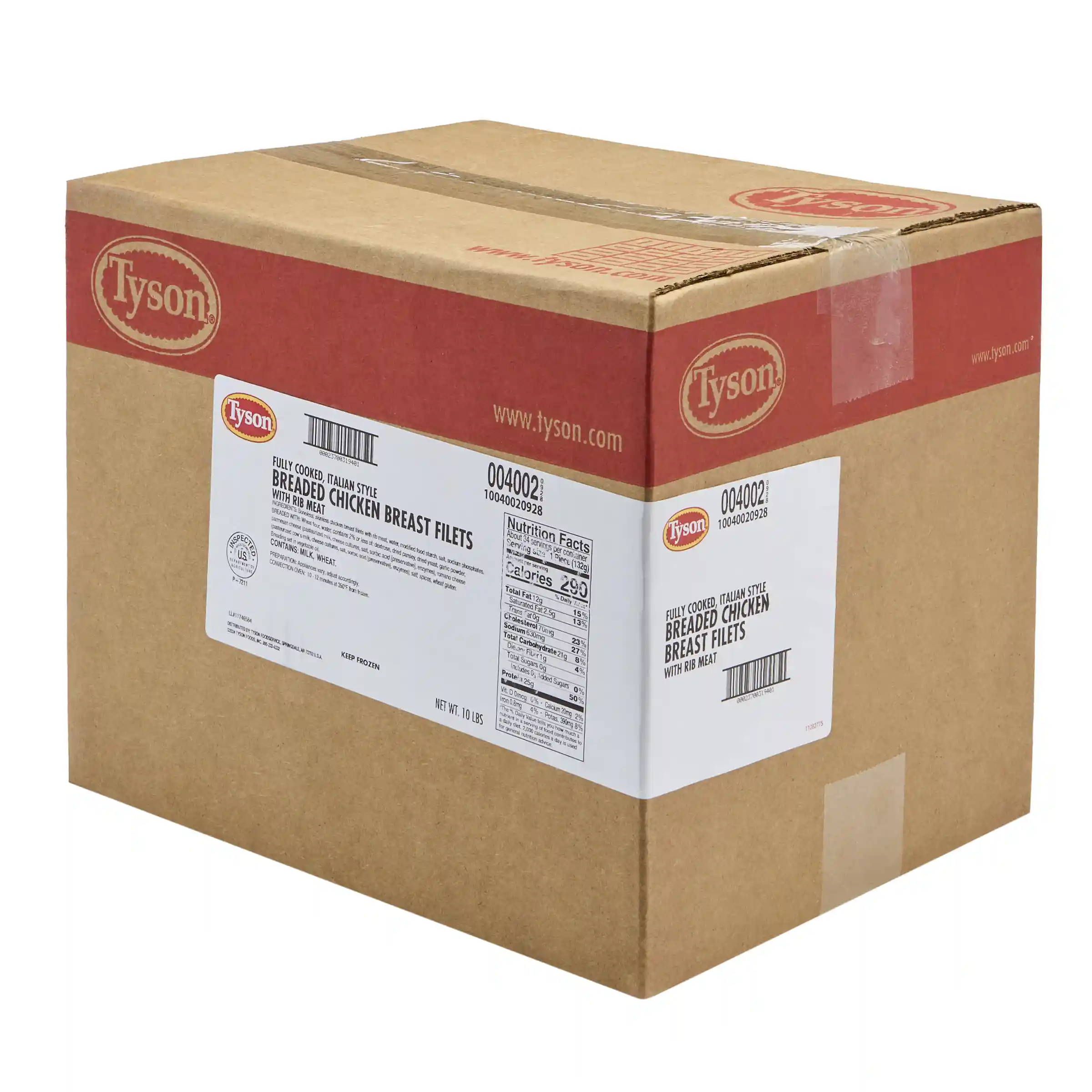 Tyson® Fully Cooked Breaded Italian Style Chicken Breast Filets, 4.7 oz._image_5