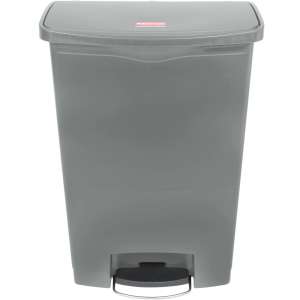 Rubbermaid Commercial, Streamline, Step-On, 24 gal, Resin, Gray, Rectangle, Receptacle