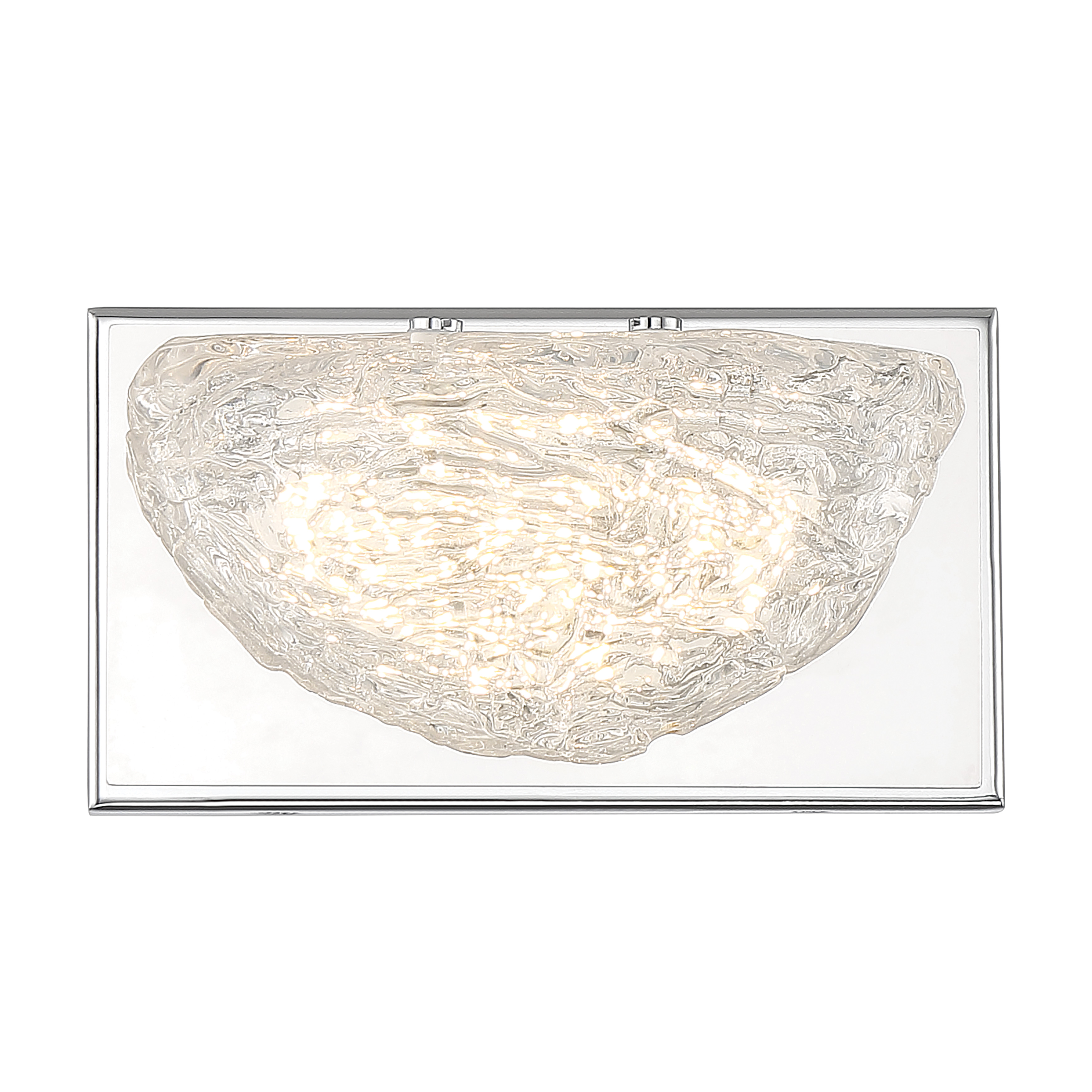 The Modern Ice LED bath light combines contemporary chrome styling with handcrafted clear glass for a sophisticated vanity solution. Energy-efficient LED technology delivers 882 lumens with excellent color rendering, while ADA compliance ensures accessibility. - alternate view