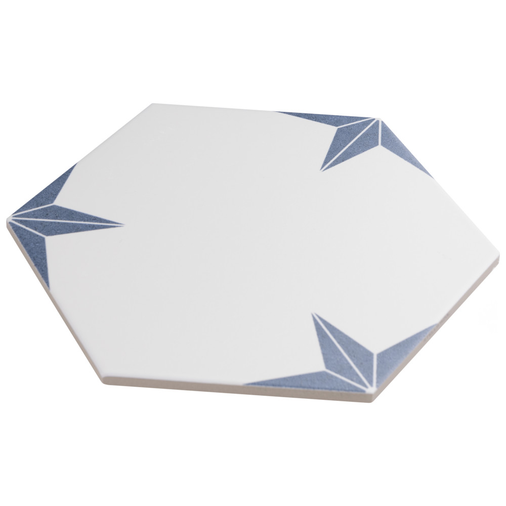 Stella Hex Azul 8-5/8 in. x 9-7/8 in. Porcelain Floor and Wall Tile
