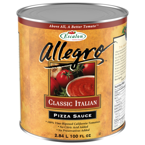  ESCALON ALLEGRO sauce à pizza italienne classique – 6 x 2,84 L 