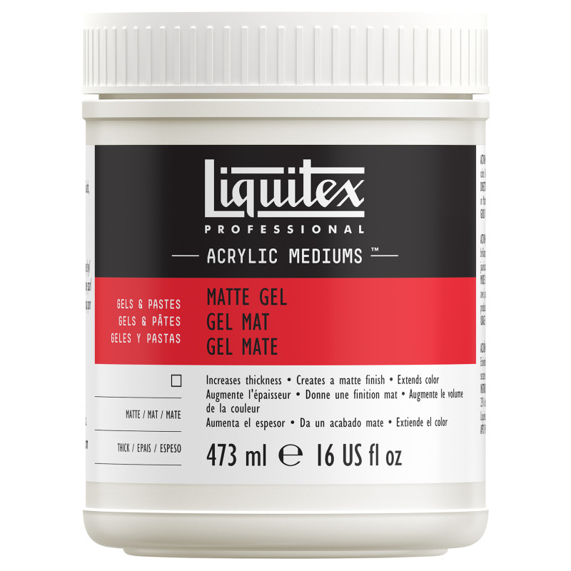 Professional Acrylic Matte Gel Medium, Clear, 16 oz (473 mL)