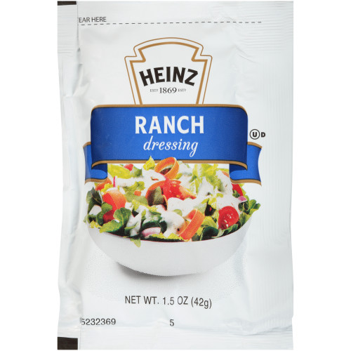 HEINZ Single Serve Ranch Salad Dressing, 1.5 oz. Packets (Pack of 60)