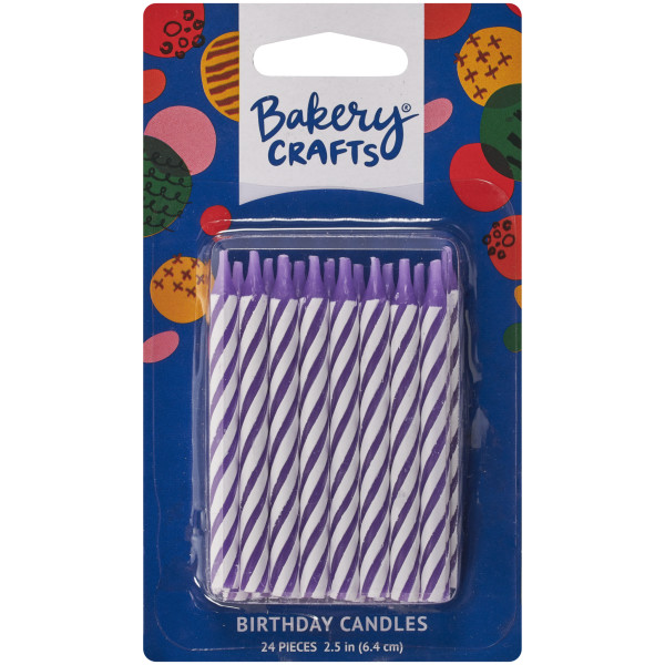 Purple Candy Stripe Smooth & Spiral Candles