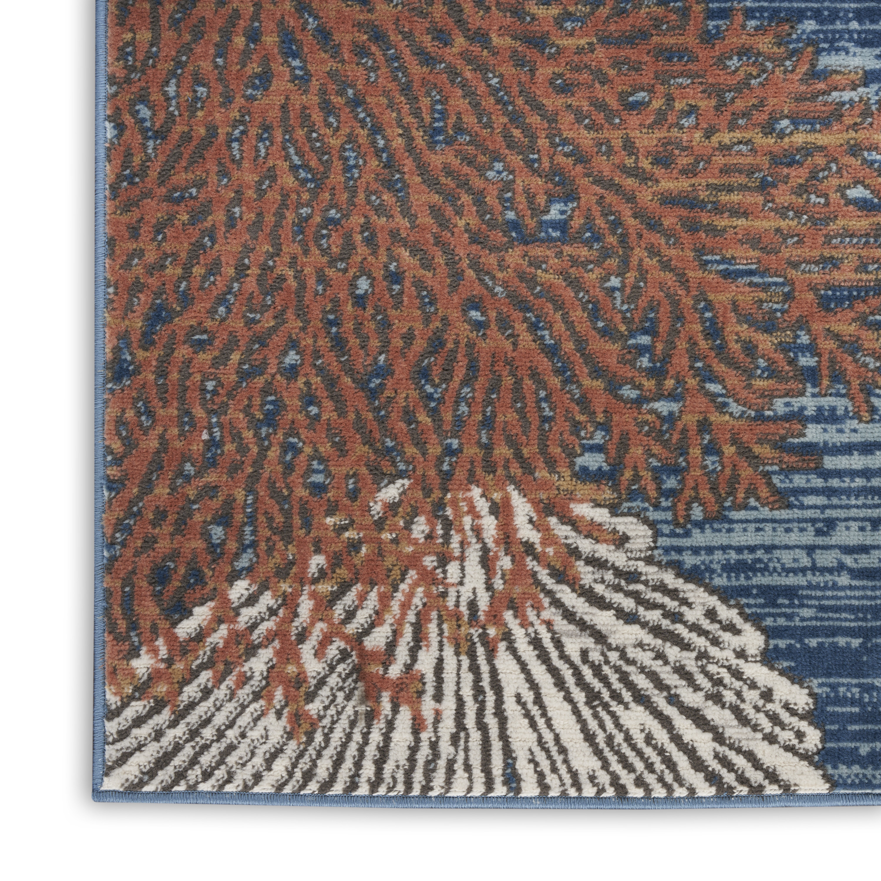 Nourison Seaside 9' x 12' Blue Multicolor Coastal, Nautical & Beach Indoor Rug