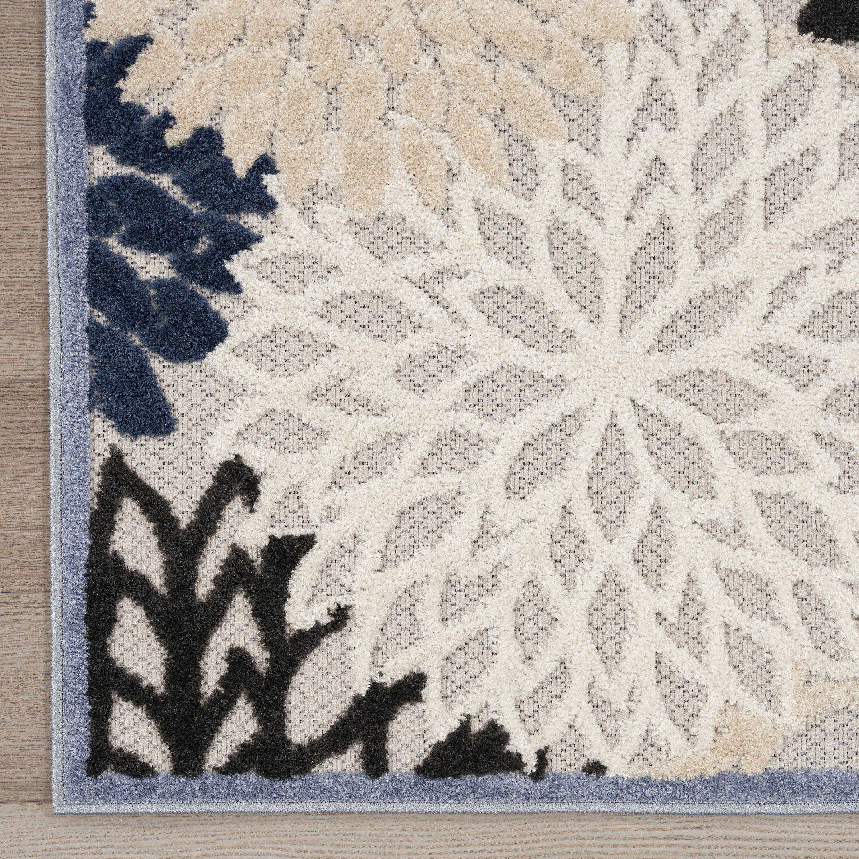 Nourison Aloha 2'8" x 4' Blue Multicolor Tropical Rug