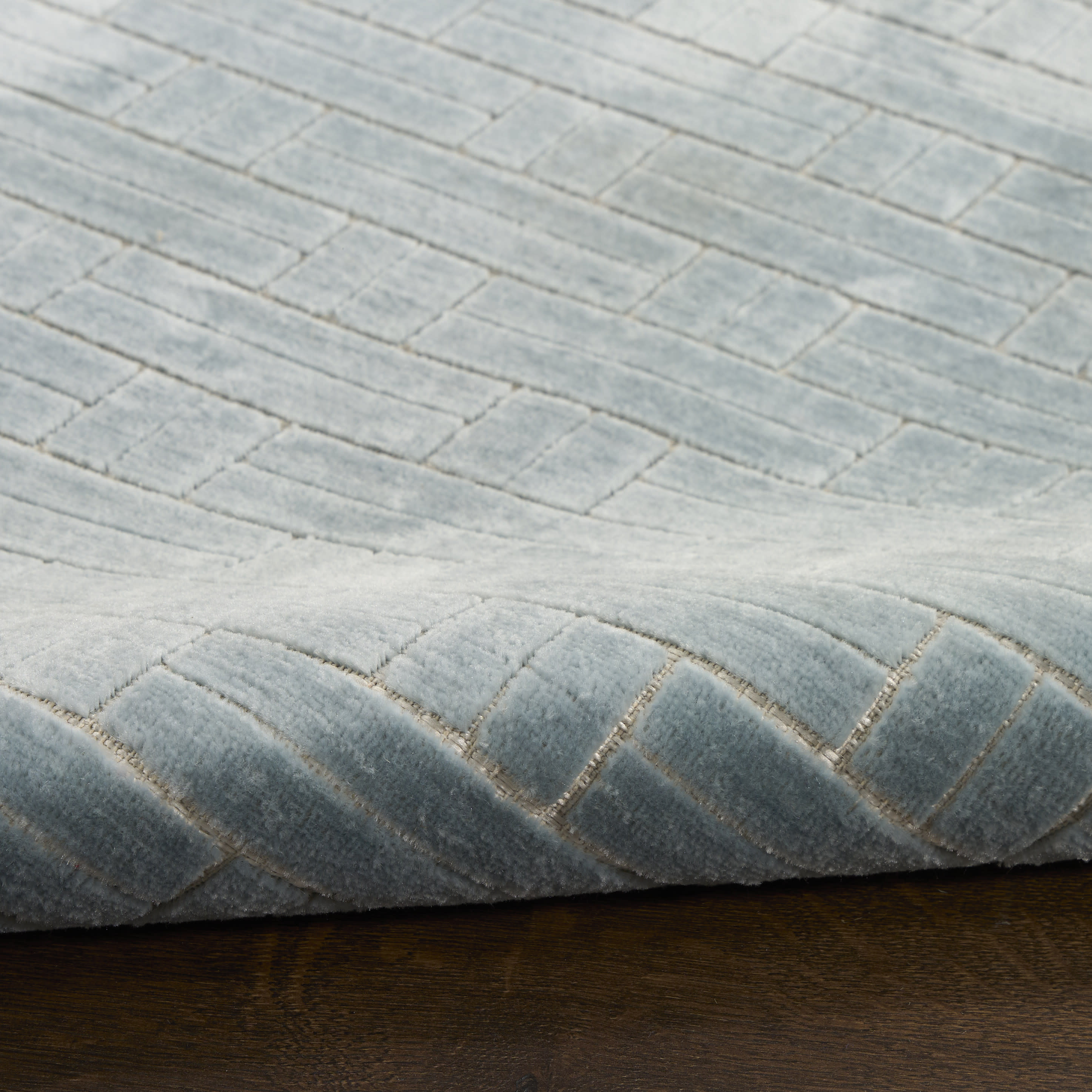 Nourison Washable Charm 6' x 9' Blue Ivory Modern Indoor Rug