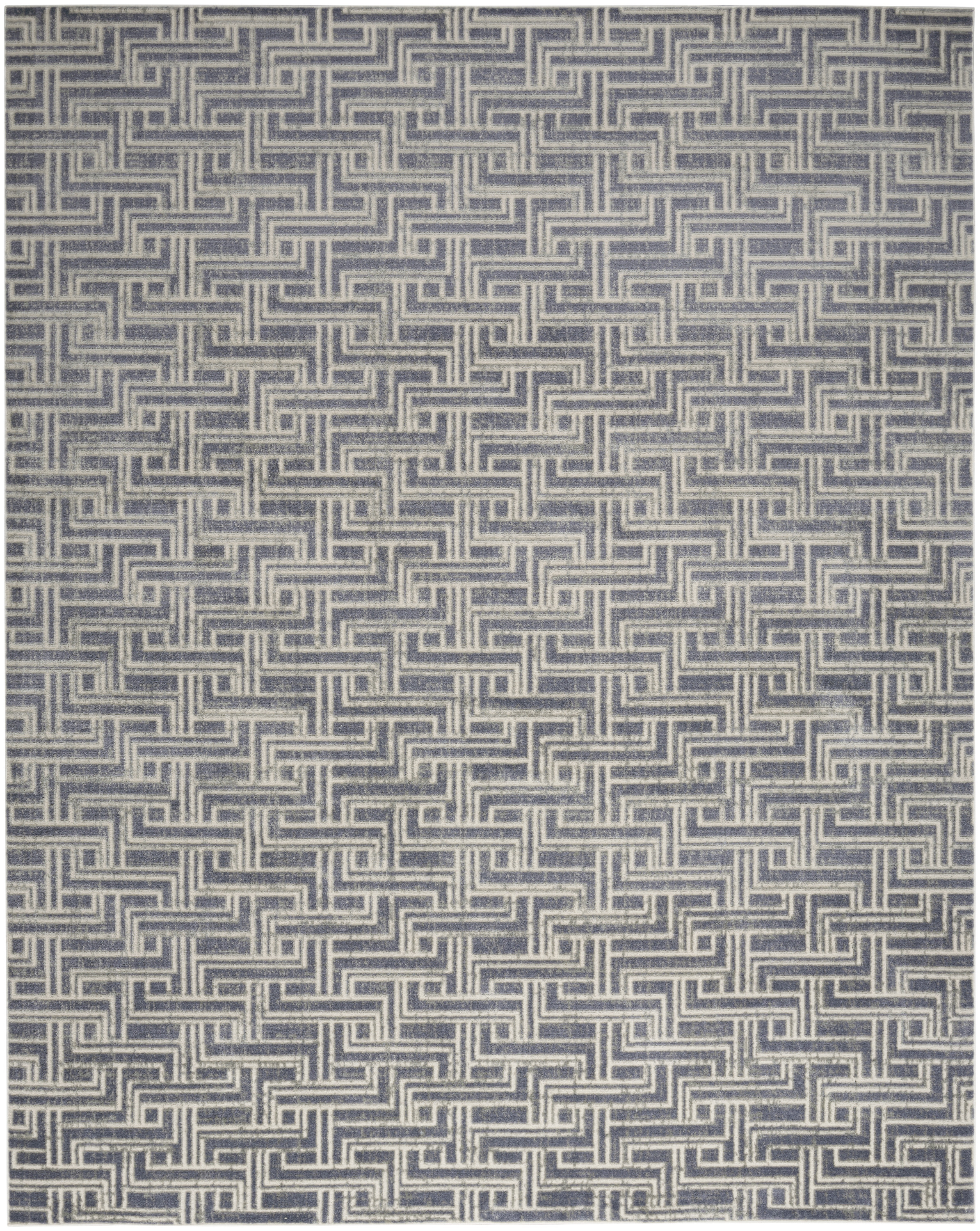 Nourison Serenity Home 7'10" x 9'10" Blue Ivory Modern Indoor Rug