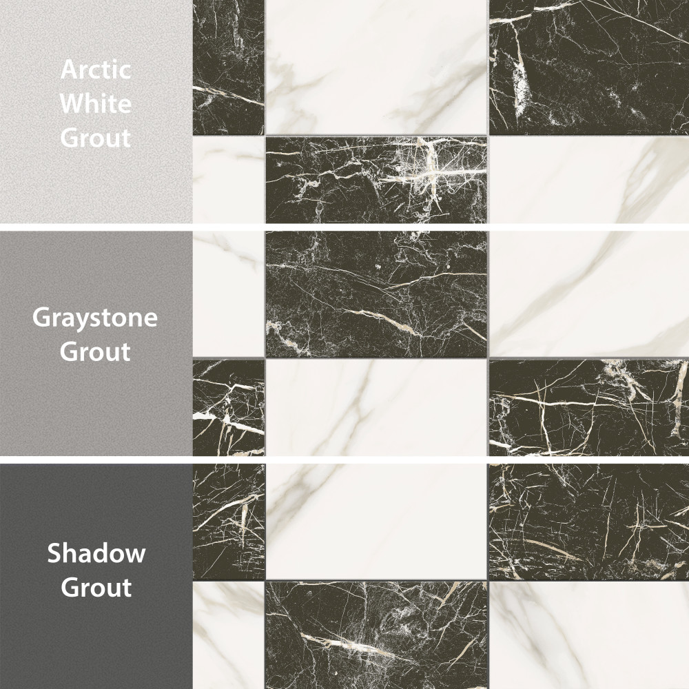 Marbilia Chess Marquina Gold 17-3/8 in. x 17-3/8 in. Porcelain Floor and Wall Tile