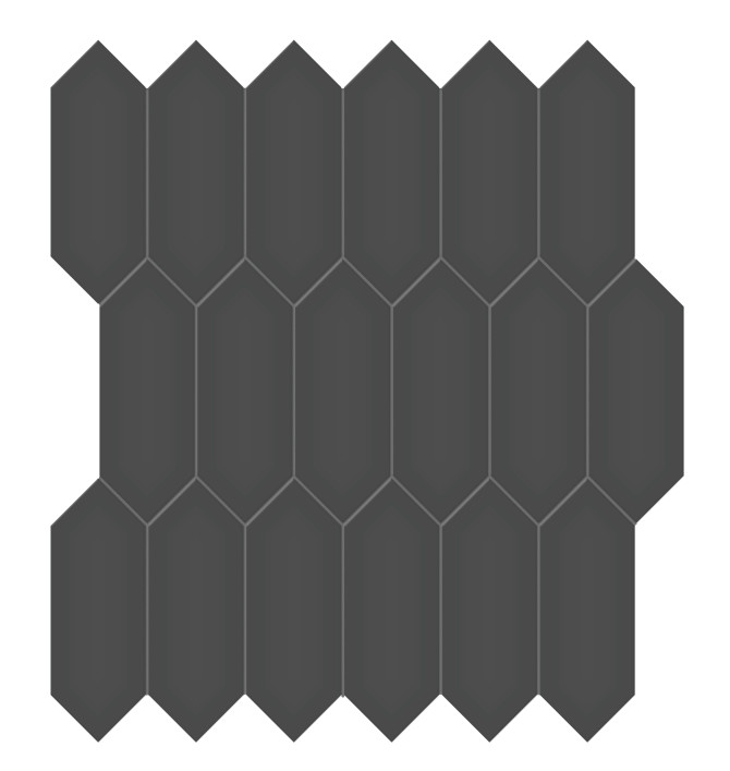 Soho Retro Black 2×5 Picket Mosaic Glossy