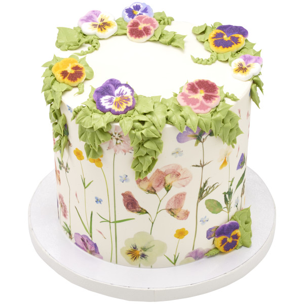 Soft Pressed Flowers PhotoCake® Edible Image®